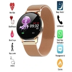 Relógio Inteligente SmartWatch M8 Feminino Pulseira Metal Dourada