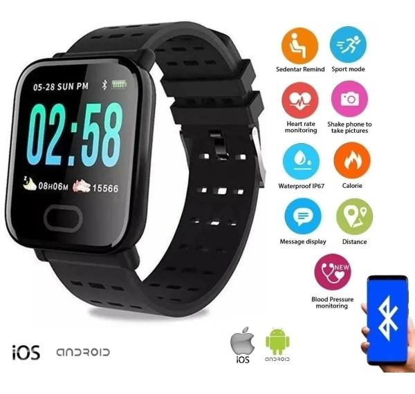 Relógio Inteligente Smartwatch Oxímetro Pressão Fitness - Tomate
