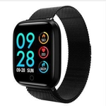 Relógio inteligente Smartwatch P70 Esporte Fitness Pulseira Metal e Silicone Preto