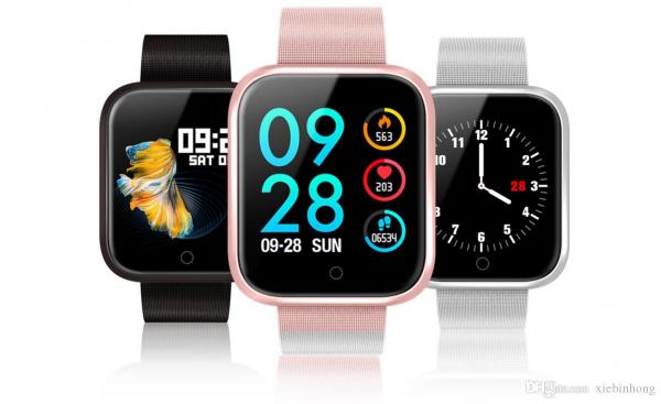 Relógio Inteligente Smartwatch P70 Esporte Fitness Pulseira Metal e Silicone Rosa - Bracelet