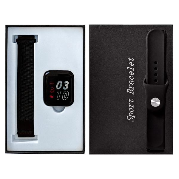 Relógio Inteligente Smartwatch P80 com Pulseira Extra Preto - Totaloutlet