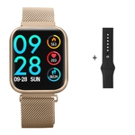 Relógio Inteligente Smartwatch P80 Rose Gold com 2 Pulseiras Inclusas (Aço/Silicone)