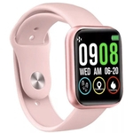 Relogio Inteligente Smartwatch P90 Rosa Pedometro Multi-esportes Km Kcal FC PA Redes Sociais