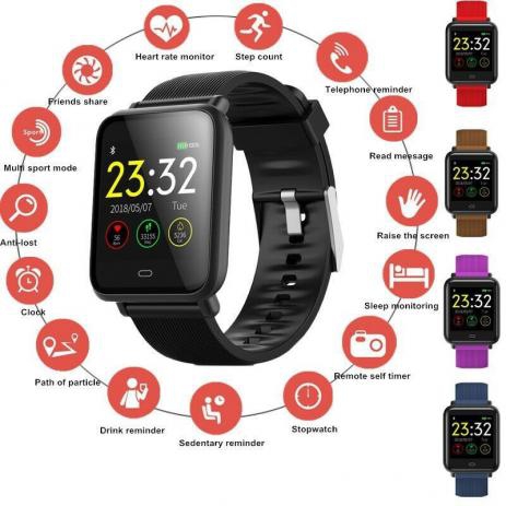 Relógio Inteligente Smartwatch Preto Q9 Fitness Monitor Cardíaco - Elite