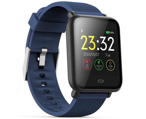 Relógio Inteligente Smartwatch Q9 Azul Fitness Monitor Cardíaco - Elite