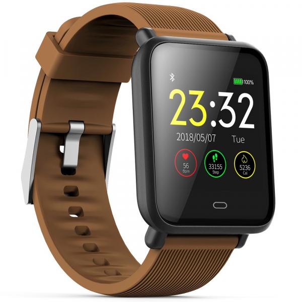 Relógio Inteligente Smartwatch Q9 Marrom Fitness Monitor Cardíaco - Elite