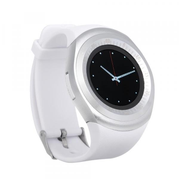 Relogio Inteligente Smartwatch Y1 C/Chip Bluetooth Redondo Branco - Y Smart