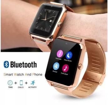 Relógio Inteligente SmartWatch Z60 Pulseira Metal Dourada - Smart Watch