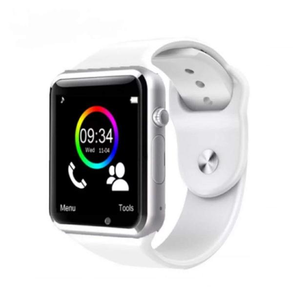 Relógio Inteligente Sono Passos Smartwatch de Chip A1 Android IOs Bluetooth Branco - Gold Imports