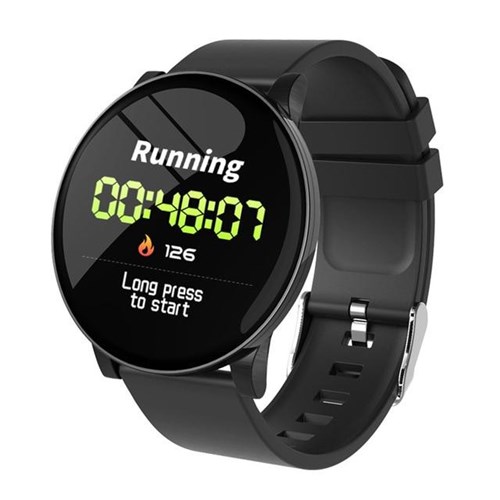 Smart Watch Sports / Preto Pulseira de Aço