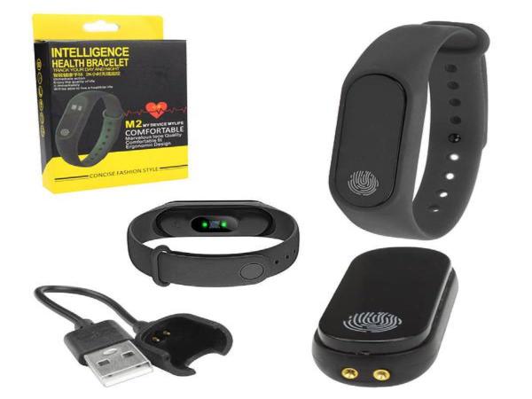 Relógio Inteligente Swartwatch Bluetooth com Medidor de Frequência Cardíaca Preto M2 M2 GENERICO - Genérico