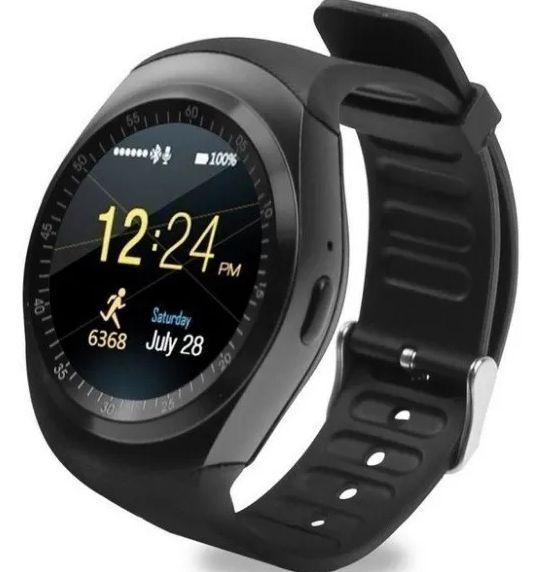 Relógio Inteligente Y1 Smartwatch Touch Bluetooth - Preto - Mundial Premium