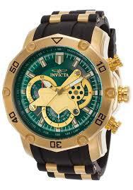 Relógio Invicta 23425 Dourado Borracha F. Verde - Pro Diver