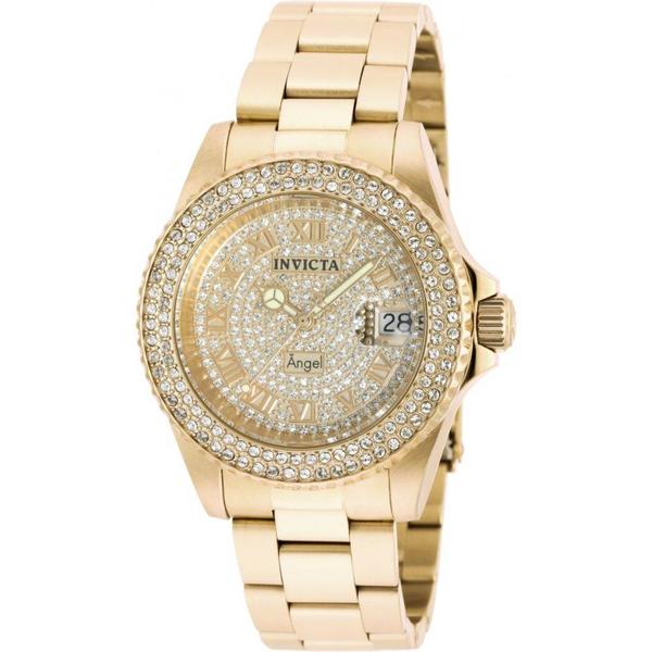 Relógio Invicta Angel 90255 Feminino Swiss Banhado Ouro 18k