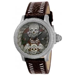 Relógio Invicta Artist Masculino Quartzo Caixa em Aço Inoxidável Silver Gunmetal Brown Dial - 22095