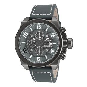 Relógio Invicta Corduba Quartzo Watch - Gunmetal Case With Grey Tone Pulseira em Couro - Model 90210