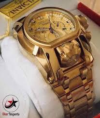 Relógio Invicta Magnum 26685 Dourado com Fundo Amarelo