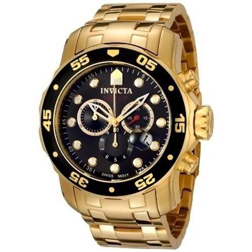 Relógio Invicta Masculino 0072 Pro Diver 48mm Banhado a Ouro 18k