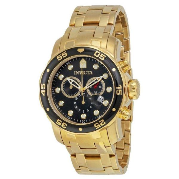 Relógio Invicta Masculino 0072 Pro Diver 48mm Banhado a Ouro 18k