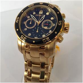 Relógio Invicta Masculino 0072 Pro Diver 48mm Banhado a Ouro