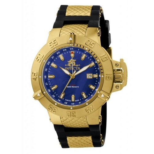 Relógio Invicta Masculino 1150 Subaqua Noma Iii 50mm Banhado a Ouro 18k