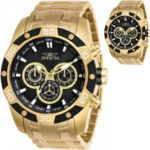 Relógio Invicta Masculino 25840 Grande Dourado Original Prova d´água