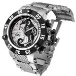 Relógio Invicta Masculino 26226 Subaqua Quartz 3 Hand Silver & Black Dial Watch 50mm