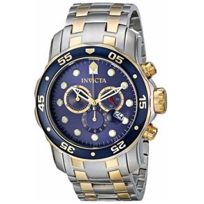 Relógio Invicta Masculino Pro Diver - Prata Dourado Azul