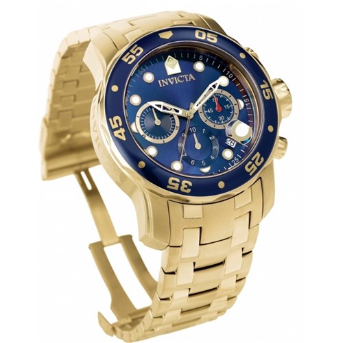Relógio Invicta Pro Diver 0073 Dourdado Azul Masculino