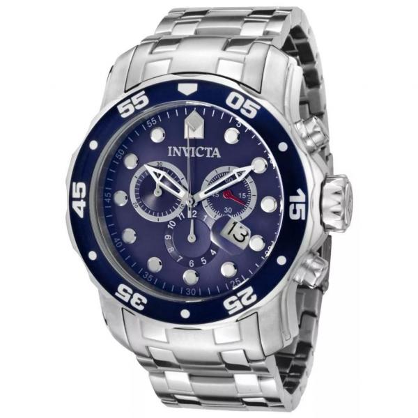 Relógio Invicta Pro Diver 0070 Prata Fundo Azul