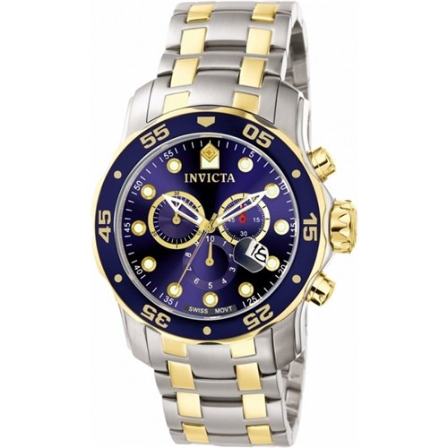 Relógio Invicta Pro Diver 0077 Prata Dourado