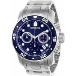 Relógio Invicta Pro Diver 21921 Masculino Cristal Flame Fusion Fundo Azul e Detalhes na Cor Prata