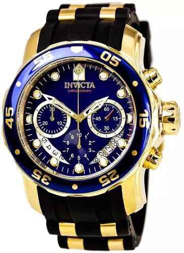 Relógio Invicta 6983 Pro Diver - Ouro 18k Original Dourado e Azul