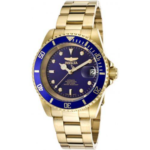 Relógio Invicta Pro Diver Men'S Automatic 40mm Gold Case Blue Dial - Modelo 8930ob