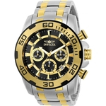 Relogio Invicta Pro Diver 22322 - Prata, Ouro 18k, 100 mtrs