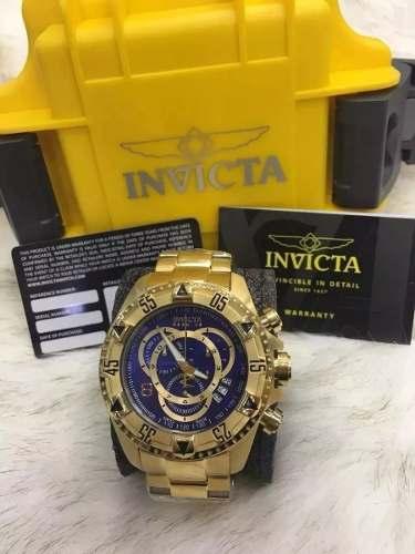 Relógio Invicta Reserve 6469 Excursion Original Dourado e Azul