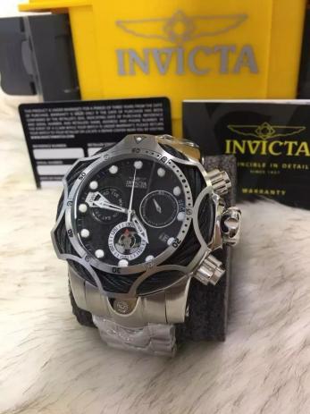 Relogio Invicta Reserve Venom 26650 Prata Fundo Preto