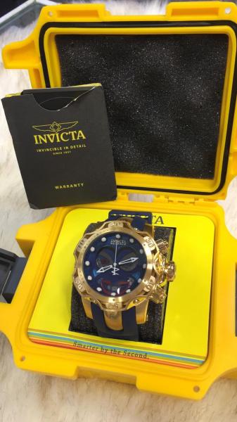 Relógio INVICTA VENOM CORINGA 26790 DOURADO PULSEIRA AZUL LANÇAMENTO 2019