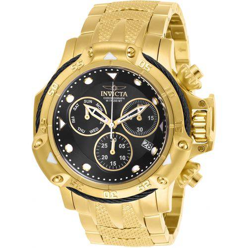 Relógio Invicta Venom Subaqua Poseidon 26724 Suíço Banhado Ouro 18k