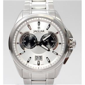 Relógio Jaguar JO1YA55O1 Aço Pulseira Prata Fundo Branco com Cronometro-Calendário