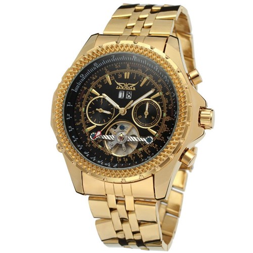 Relógio Jaragar Tourbillion Bw02 (Dourado com Preto)