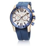 Relógio Jean Vernier 10 ATM Feminino Pulseira Silicone Festa Azul