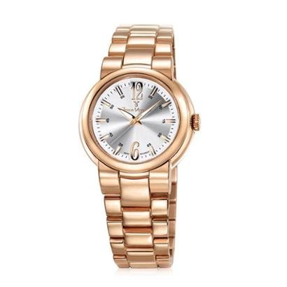 Relógio Jean Vernier Pulseira Aço 10ATM Vidro Cristal Feminino