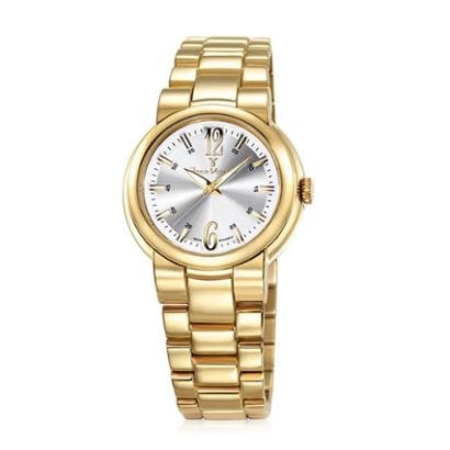 Relógio Jean Vernier Pulseira Aço 10ATM Vidro Cristal Feminino