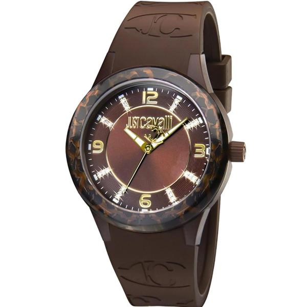 Relógio Just Cavalli Feminino Chocolate WJ20322R Analógico 3 Atm Acrílico Tamanho Grande