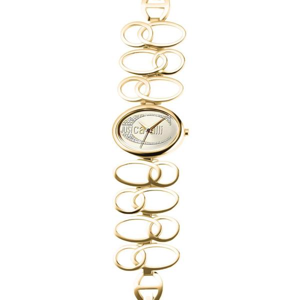 Relógio Just Cavalli Feminino Dourado IJ28304G Analógico 3 Atm Cristal Mineral Tamanho Pequeno