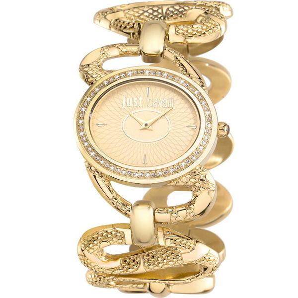 Relógio Just Cavalli Feminino Dourado WJ29001X Analógico 3 Atm Cristal Mineral Tamanho Pequeno