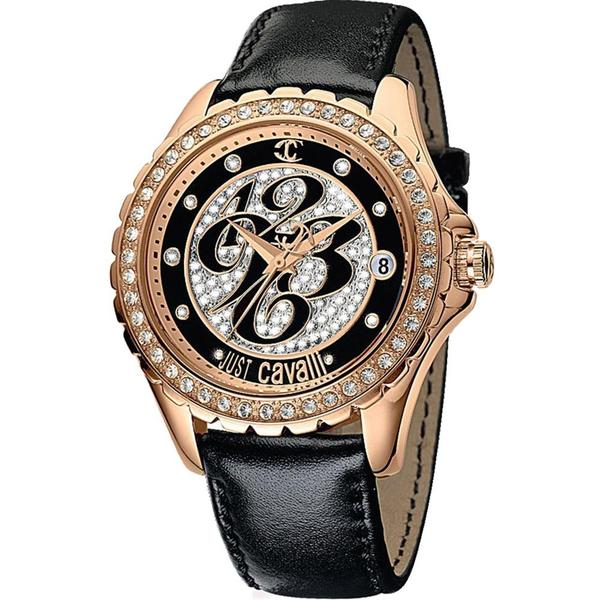 Relógio Just Cavalli Feminino Preto WJ20206P Analógico 3 Atm Cristal Mineral Tamanho Grande