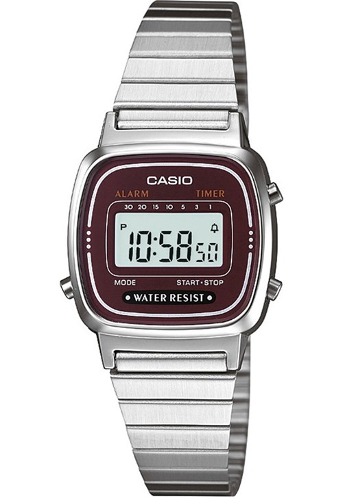 Relógio LA670WA-4DF Casio Prata/Roxo