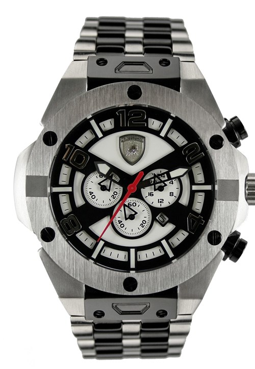 Relógio Lamborghini Lb90053654m Prata/ Preto Aço Inoxidável